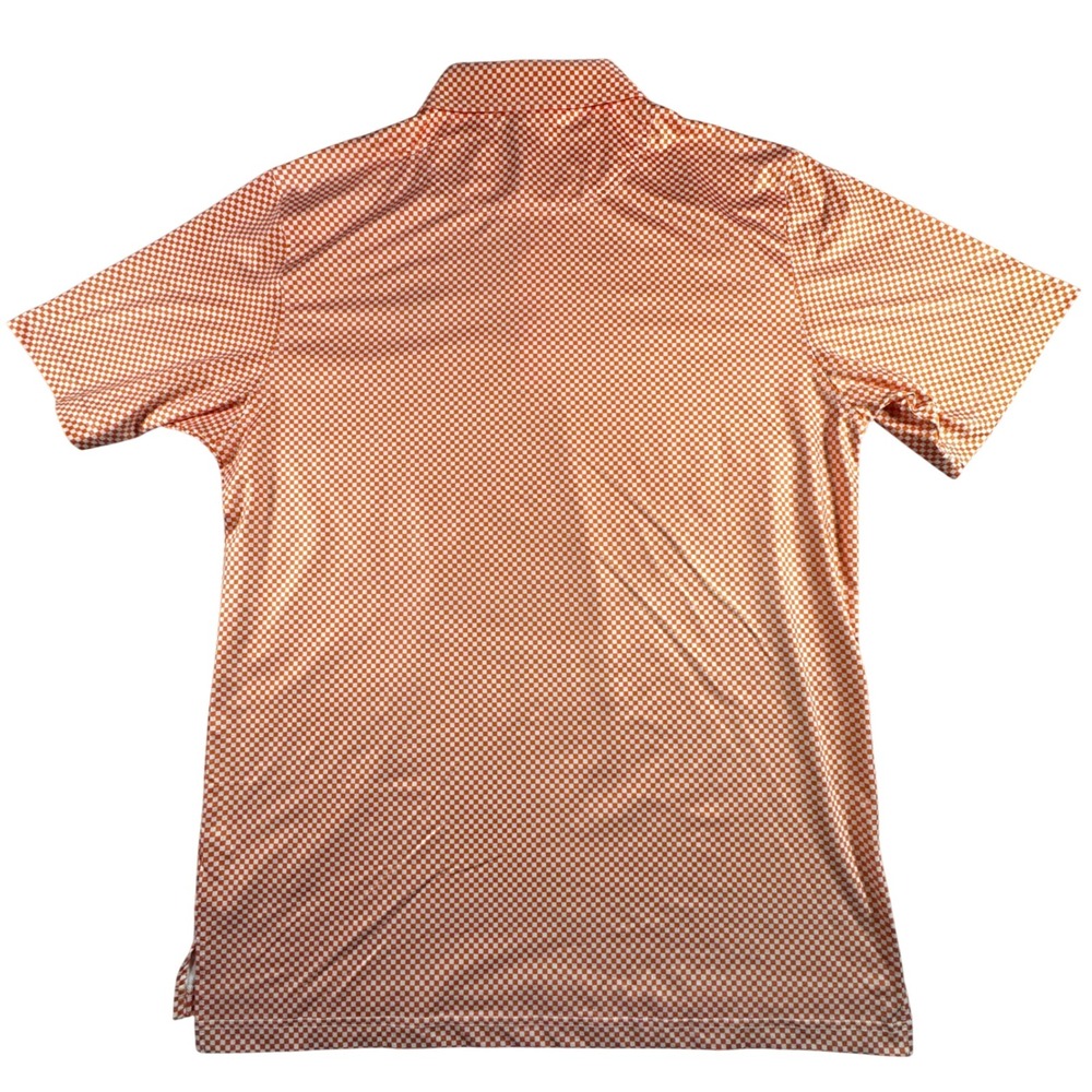 Vol Traditions Polo Men M Orange Checkered Performance Tennessee Smokey Logo - Picture 11 of 11
